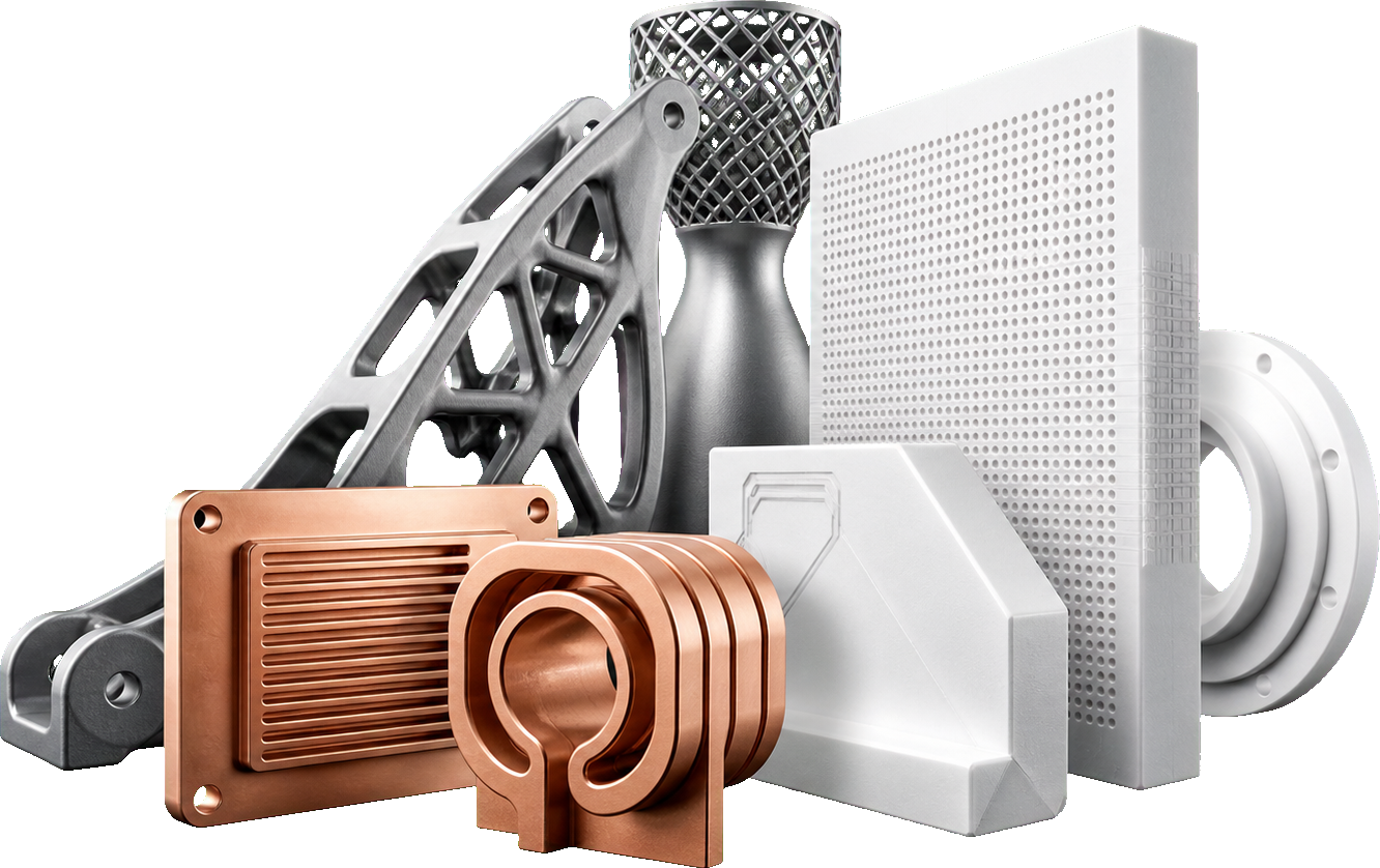 Industrial metal additive manufacturing parts, copper components, and precision ceramic parts